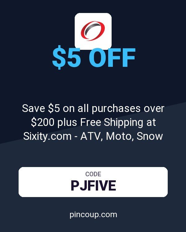 Save $5 on all purchases over $200 plus Free Shipping at Sixity.com - ATV, Moto, Snow
