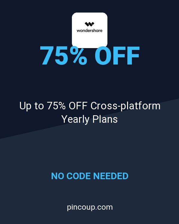 Wondershare Software coupon: Up to 75% OFF Cross-platform Yearly Plans