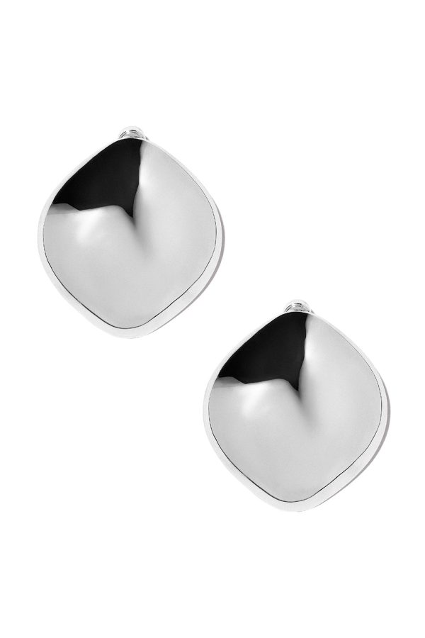 Puffy Cushion Earrings - Silver at Marissa Collections