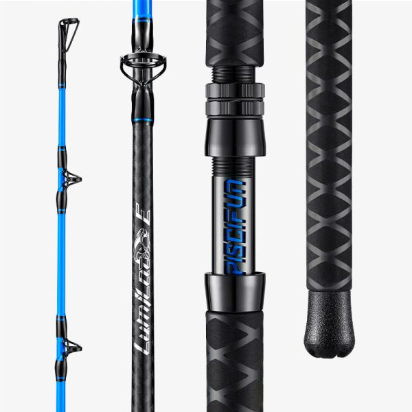 PISCIFUN Lumicat E Catfish Rods 1 or 2-Piece Casting Rod or Spinning Rod