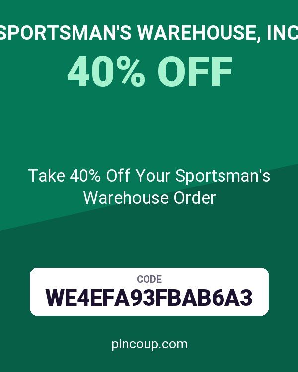 Sportsman's Warehouse, Inc. coupon: Take 40% Off Your Sportsman's Warehouse Order