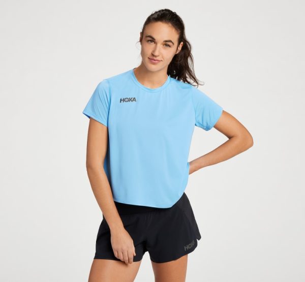 HOKA Women's Short Sleeve Shirt in All Aboard, Size Large at Hoka One