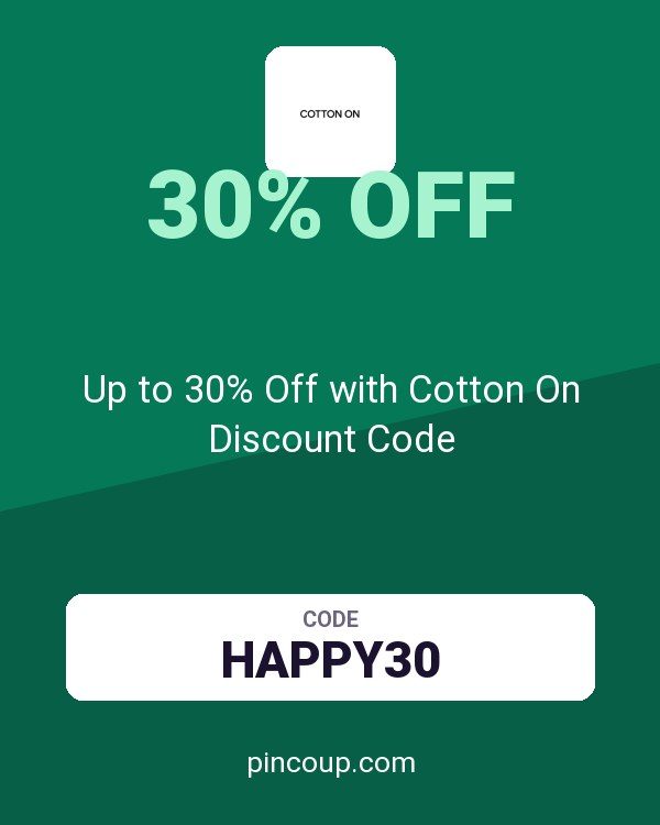 Up to 30% Off with Cotton On Discount Code