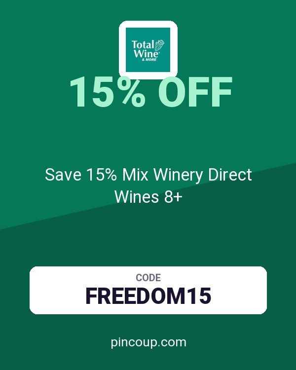 Total Wine coupon: Save 15% Mix Winery Direct Wines 8+