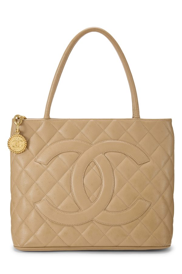 Women's Chanel Beige Quilted Caviar Medallion Tote in Beige at What Goes Around Comes Around