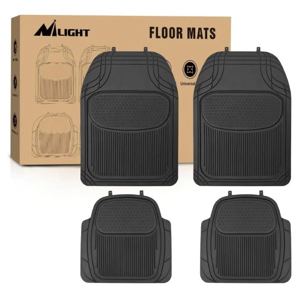 Universal PVC Floor Mats for Cars Trucks SUVs 4 Packs at Nilight Led Light