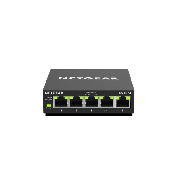 NETGEAR 5-Port Gigabit Ethernet Plus Switch, Traffic Management, Desktop, by NETGEAR, GS305E at Netgear FR