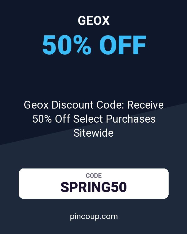 Geox Discount Code: Receive 50% Off Select Purchases Sitewide