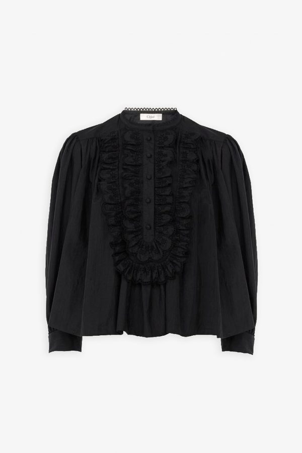 Black lace blouse at Savannah's