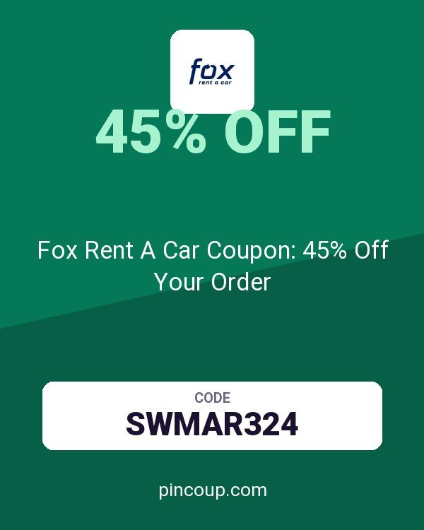 Fox Rent A Car Coupon: 45% Off Your Order