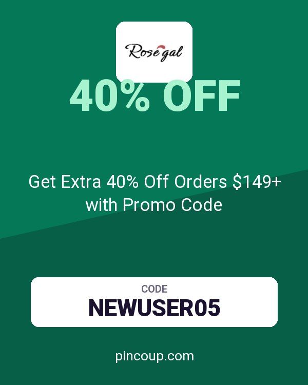 Rosegal coupon: Get Extra 40% Off Orders $149+ with Promo Code