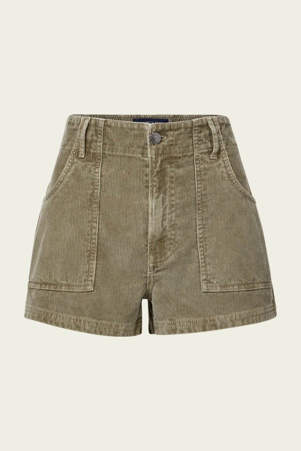 Sally Corduroy Short in Stone Army - Green 26 at American National Standards Institute Inc.