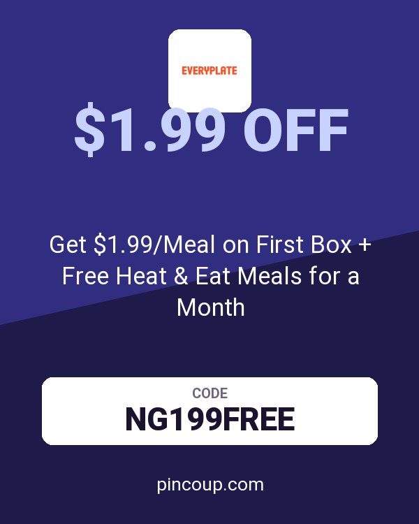 EveryPlate coupon: Get $1.99/Meal on First Box + Free Heat & Eat Meals for a Month