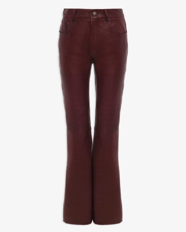 Flared trousers in leather at Savannah's