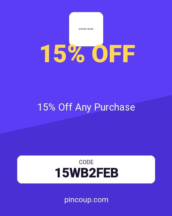 ANINE BING coupon: 15% Off Any Purchase
