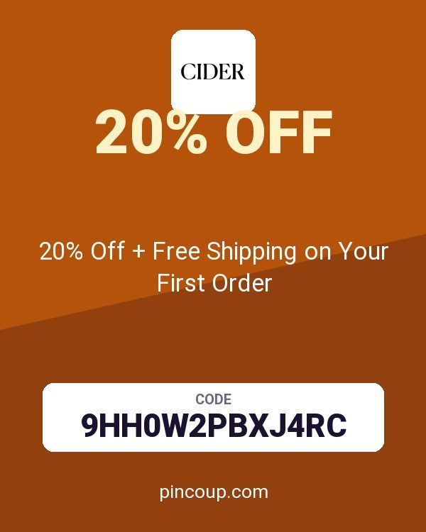 Cider coupon: 20% Off + Free Shipping on Your First Order