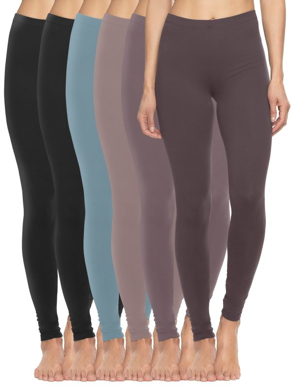Velvety Soft Lightweight Leggings 6-Pack, Taupe Sea / Small at Felina Intimates