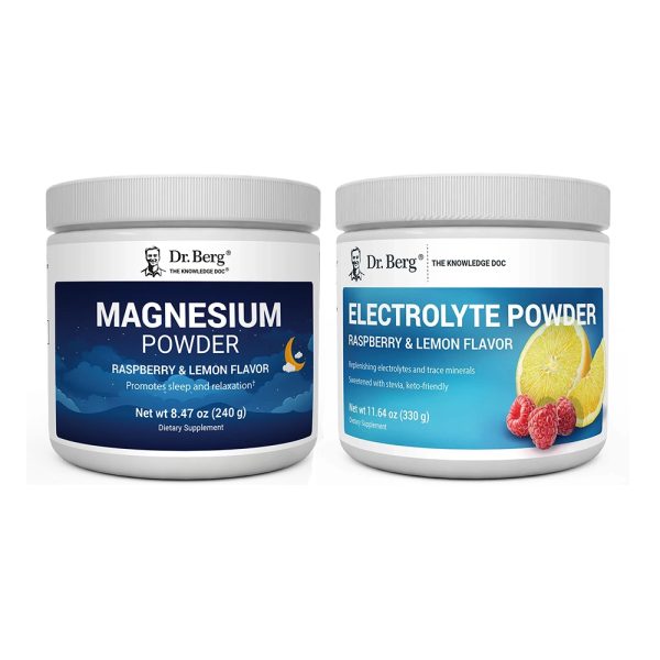 Magnesium Glycinate and Electrolyte Powder Bundle - Raspberry Lemon - 50 Servings at Dr. Berg