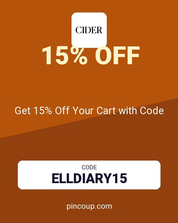 Cider coupon: Get 15% Off Your Cart with Code