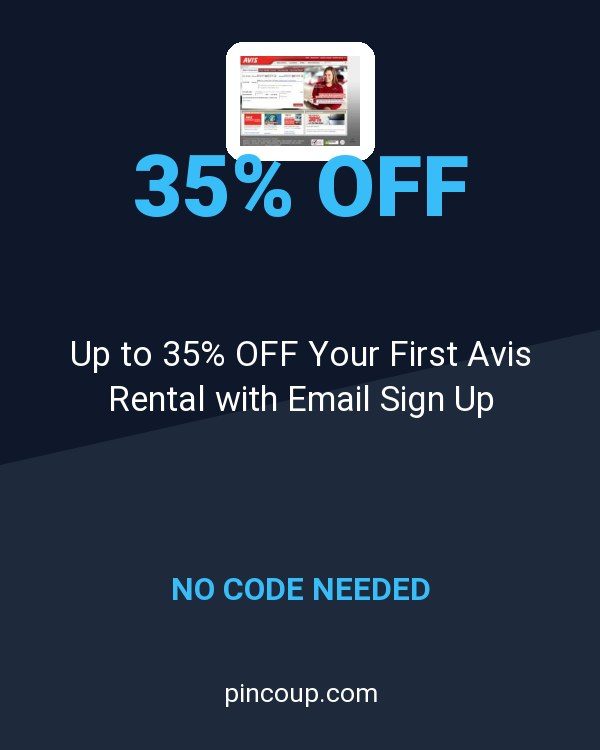 Avis Car Rental coupon: Up to 35% OFF Your First Avis Rental with Email Sign Up