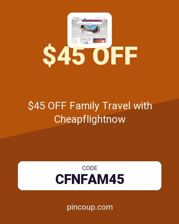 Qatar Airways coupon: $45 OFF Family Travel with Cheapflightnow