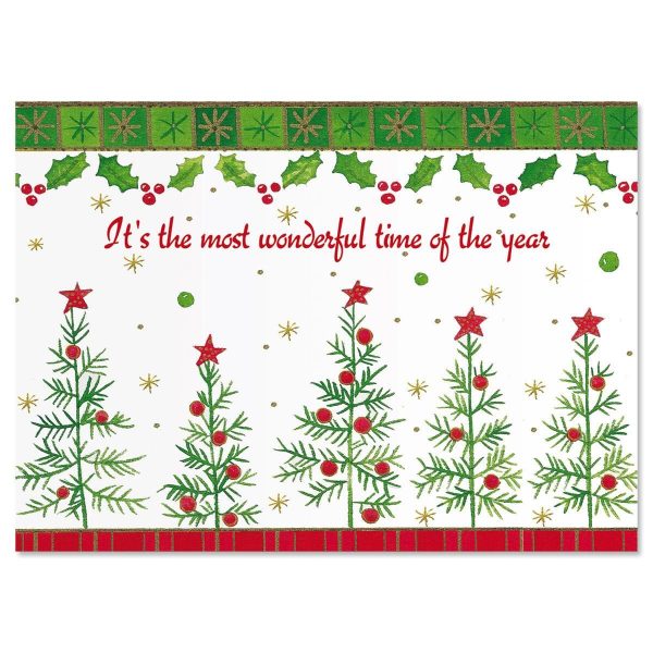 Whimsy Trees Christmas Card - Nonpersonalized at Current Catalog