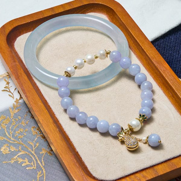 Buddha Stones Inner Peace And Stress Relief Aquamarine Jade Blue Bracelet Bangle Bundle - Bracelet&Bangle 58-60mm at buddhastoneshop