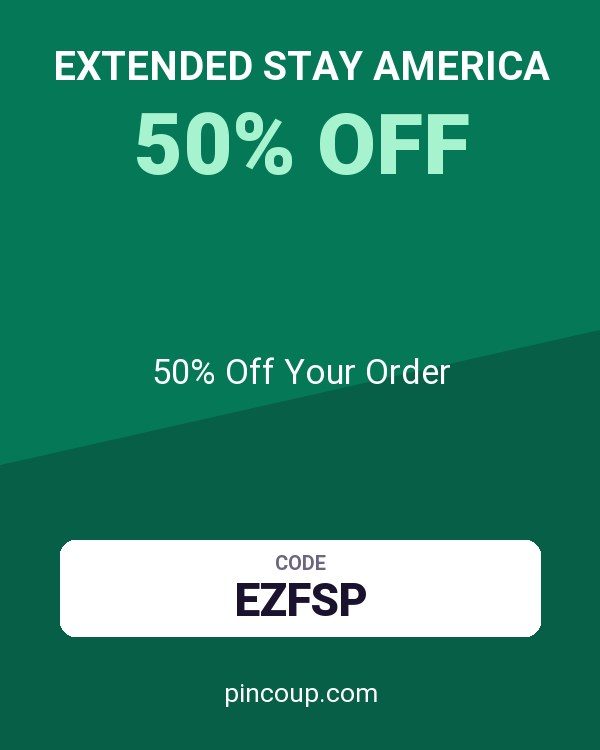 Extended Stay America coupon: 50% Off Your Order