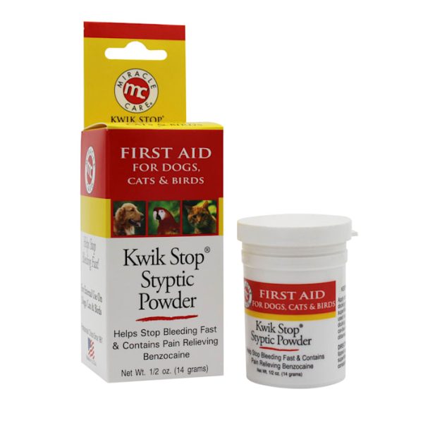 Miracle Care Kwik Stop Styptic Powder for Dogs, Cats & Birds, 0.5 oz at PETCO Animal Supplies
