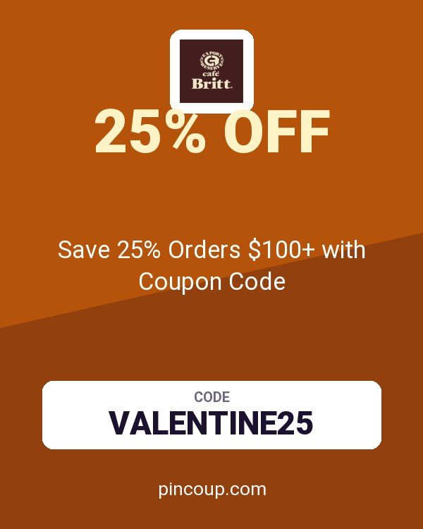 Cafe Britt: Save 25% Orders $100+ with Coupon Code