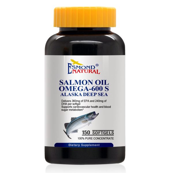 Salmon Oil Omega-600 S Alaska Deep Sea (Supports Heart/Blood Sugar Metabolism), USA, FDA, GMP, NPAC-1000mg, 150 Softgels at Esmond Natural