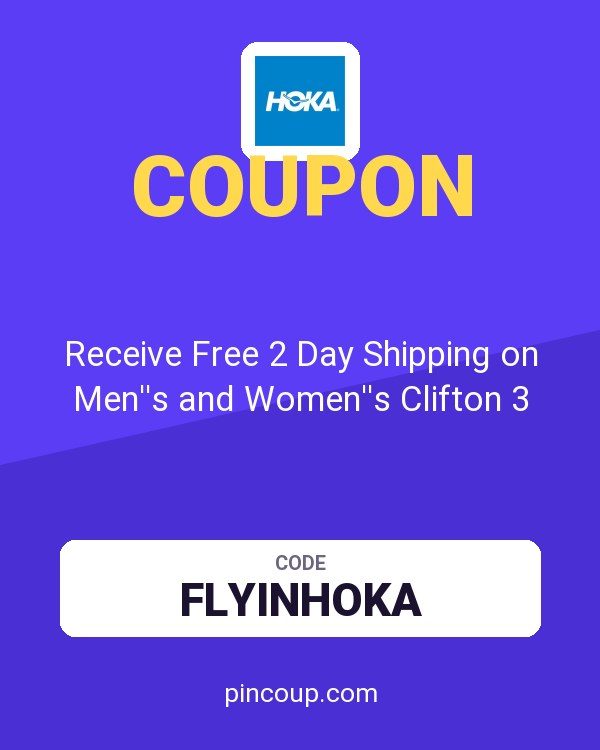 Hoka One coupon: Receive Free 2 Day Shipping on Men''s and Women''s Clifton 3