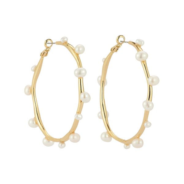Isla Pearl Hoop Earrings at Mignonne Gavigan