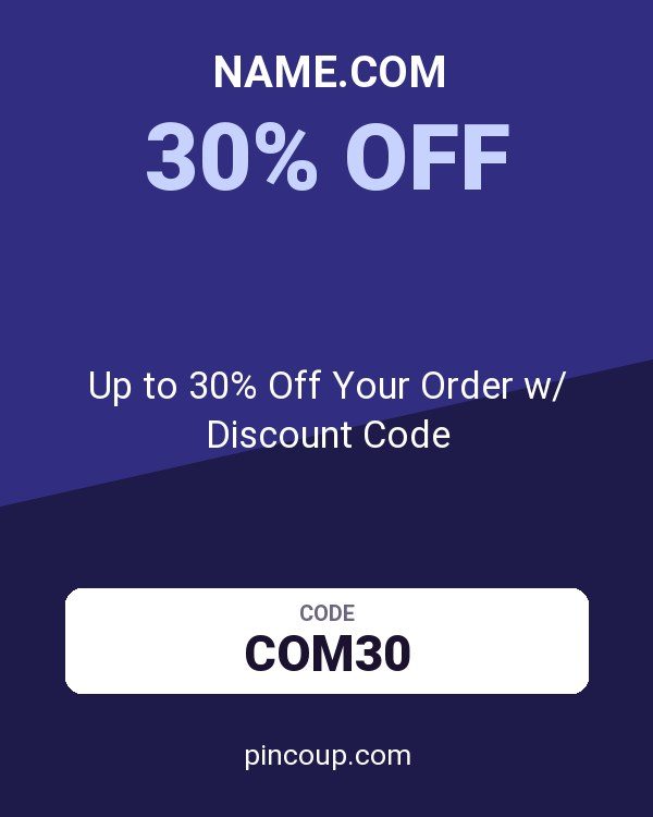 Name.com coupon: Up to 30% Off Your Order w/ Discount Code