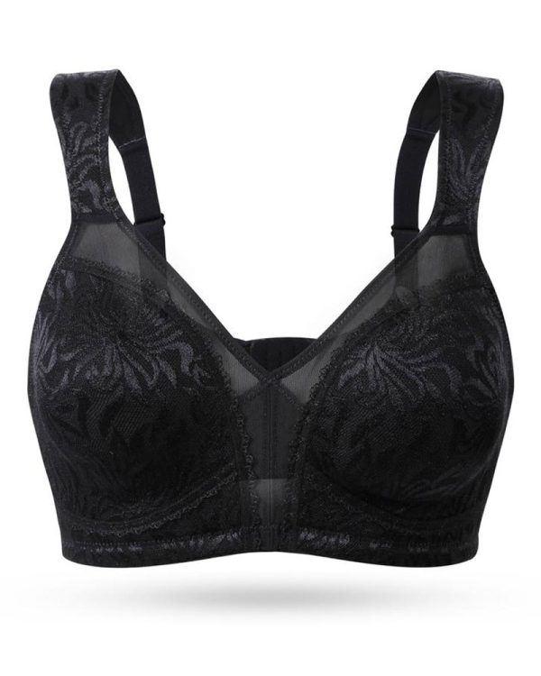 Vibecurve® Full Coverage Non Padded Wireless Bra Plus Size Minimizer Bras, Black · 42(95) · E