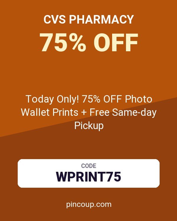 CVS Pharmacy coupon: Today Only! 75% OFF Photo Wallet Prints + Free Same-day Pickup