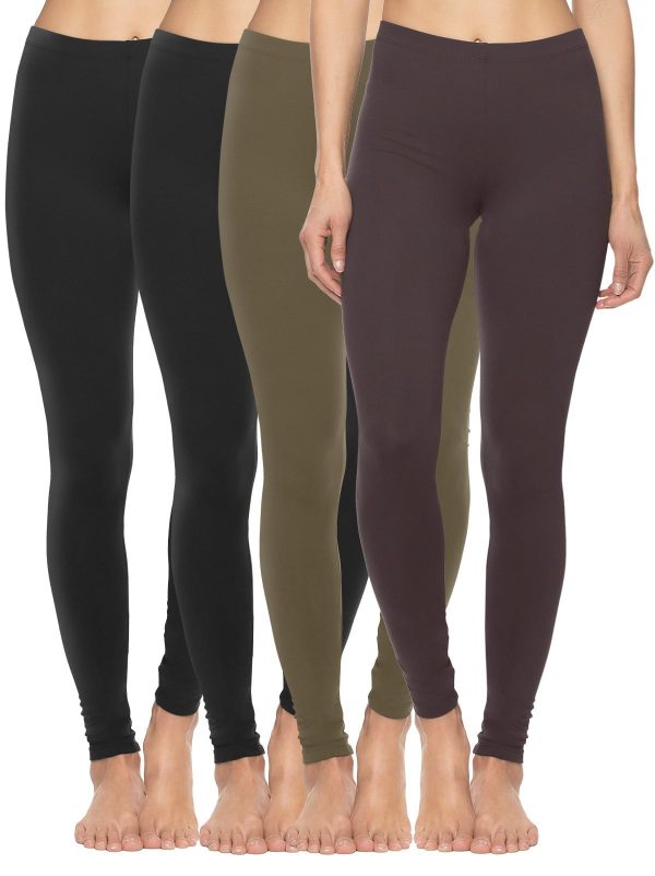 Velvety Soft Lightweight Leggings 4-Pack, Coffee Vibes / Large at Felina Intimates