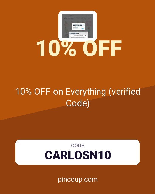 Aeropostale coupon: 10% OFF on Everything (verified Code)