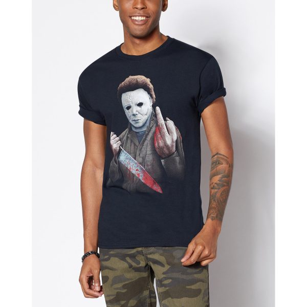 Middle Finger Michael Myers T Shirt - Halloween, Black, Small - Spirit Halloween at SpiritHalloween.com