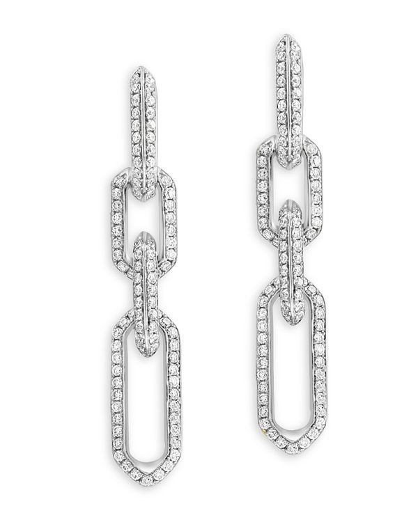 Bloomingdale's Fine Collection Diamond Link Drop Earrings in 14K White Gold, 1.10 tcw