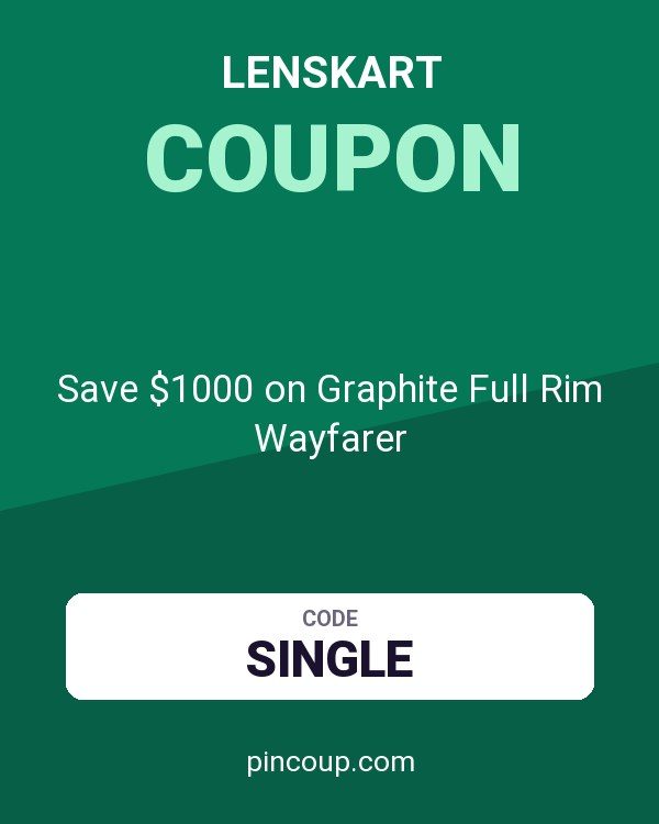 Lenskart coupon: Save $1000 on Graphite Full Rim Wayfarer