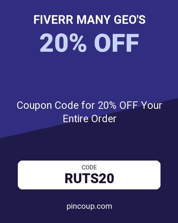 Fiverr Many GEO's: Coupon Code for 20% OFF Your Entire Order