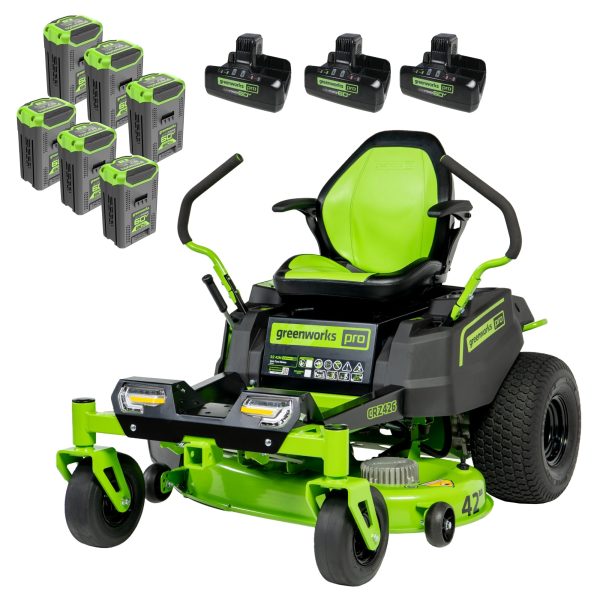 60V 42” Electric CrossoverZ Zero Turn Mower with (6) 8 Ah Batteries and (3) Dual Port Turbo Chargers, CRZ4261 at Greenworks Tools