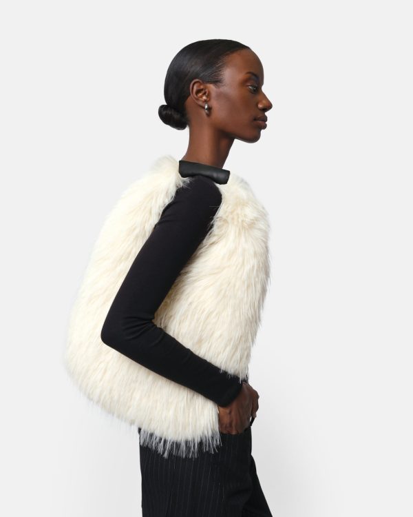 Colette Fringe Fur Bag at Apparis