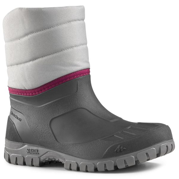 Quechua Women's SH100 Warm Waterproof Mid Snow Boots - Steel Gray / 10.5 - 11 at Decathlon America