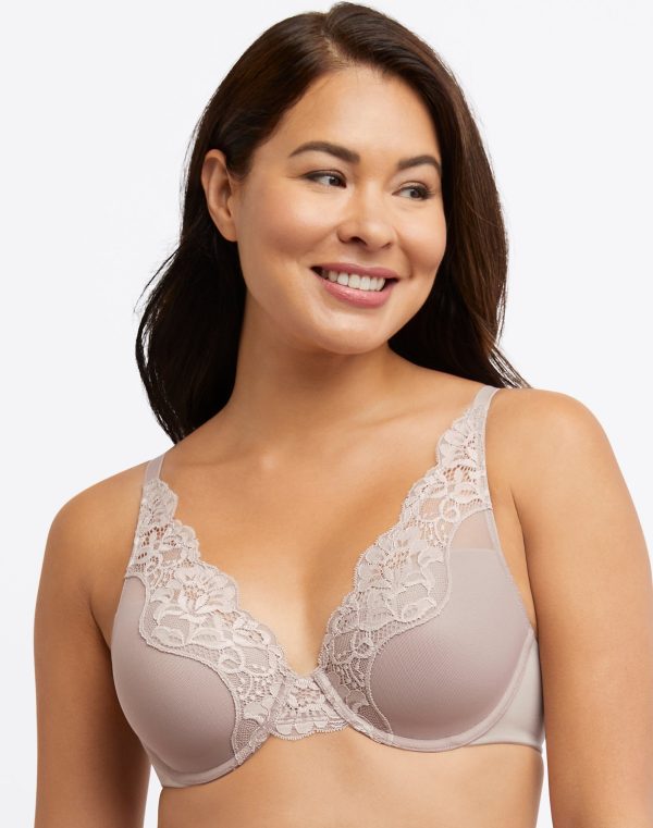 Bali One Smooth U Comfort Stretch Lace Underwire Bra Evening Blush 40B at Bali Bras
