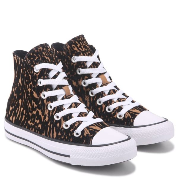 Converse Chuck Taylor All Star Hi Top Sneakers (Black/Brown/Leopard) - Size 4.0 M at Famous Footwear