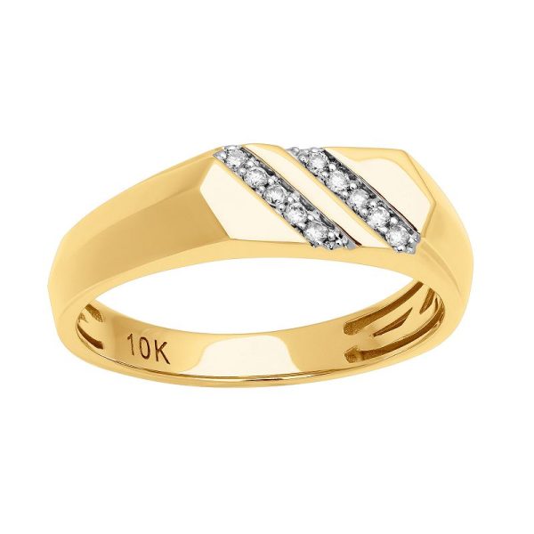 AXL 10k Yellow Gold 1/10 Carat T.W. Diamond Men's Wedding Band, Size: 11, 10k 2 Tone at Kohl's
