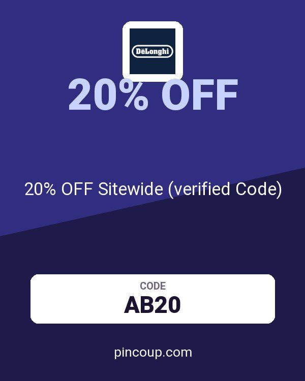 Delonghi coupon: 20% OFF Sitewide (verified Code)