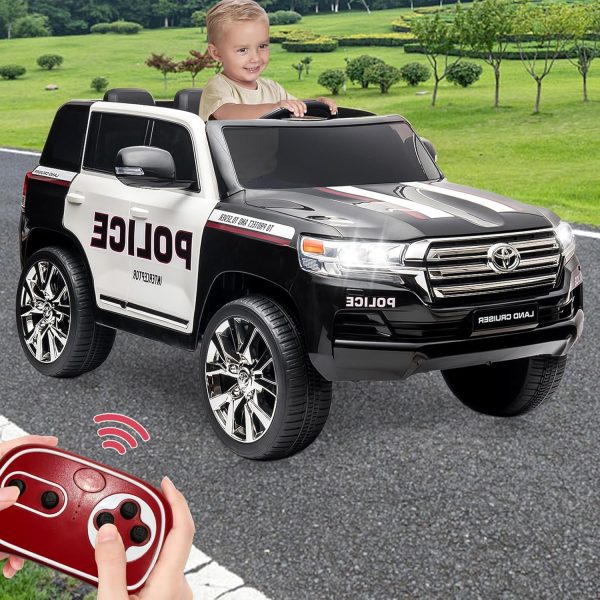 12v Ride on Police Car SUV, Licensed Toyota Land Cruiser Electric Vehicle with Remote Control, Dual Motor 3-Speed Kids Car with LED Lights & Music for at TikTok Shop IT